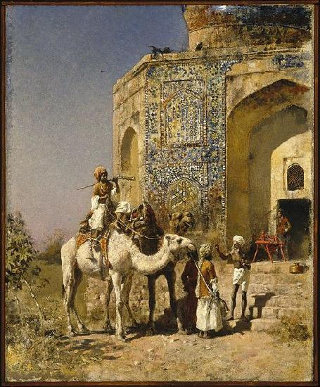 Edwin Lord Weeks Old Blue Tiled Mosque Outside of Delhi India oil painting picture